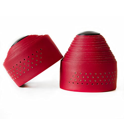 Dosarzo Bike Handlebar Tape, Solid Grip Pu Leather Bar Tape For Handles, Quick Drying Red Bike Frame Protection Tape 1.2Mm #TOP4