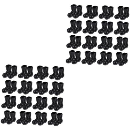 Hohopeti 100pcs Mini Santa Claus Boots Fluffy Christmas Mini Shoes Props Decorative Miniature Shoes Ornaments for Home Decor