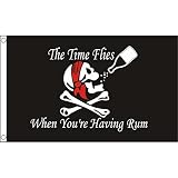 AZ FLAG Drapeau Pirate avec Rhum 90x60cm - Drapeau Time Flies When You Have Rum 60 x 90 cm - Drapeaux