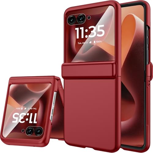 Coque rigide Motorola Razr Ultra 2025 de qualité militaire rouge chic