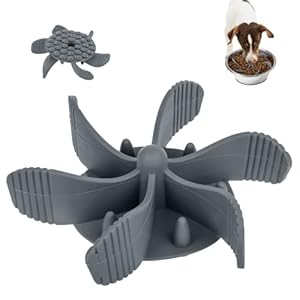 Hundenapf Einfügung Anti Schling Napf Hund Slow Feeder Anti-Choke Hundenäpfe Langsam Fressnapf Einfügung mit Starker Saugnapf, für Mittel und Große Hunde (Grau)