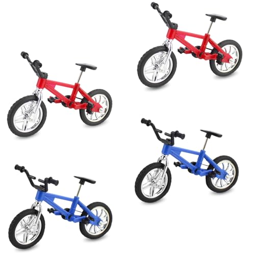 JYNVO Set da 4 pezzi Finger bike, mini bike, finger bike decorativa in miniatura, accessori per bici per bambini, modello di mountain bike, adatto a ragazzi e ragazze, giocattoli da regalo
