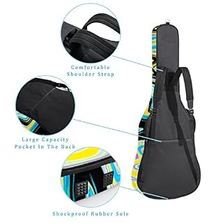 Housse imperméable pour guitare acoustique avec double bandoulière et poche Motif cachemire, Multicolore 09, 42.9×16.9×4… - Les Beatles, Paul McCartney, John Lennon, RIngo Starr, George Harrison Housse imperméable pour guitare acoustique avec double bandoulière et poche Motif cachemire, Multicolore 09, 42.9x16.9x4… – Image 3