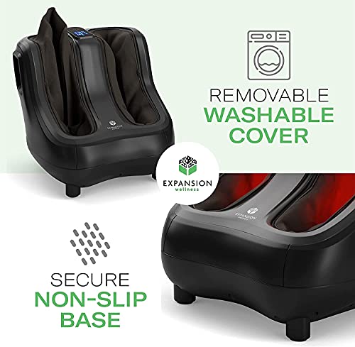 Koolerthings Shiatsu Heated Foot And Calf Massager Machine To Relieve Sore Feet, Ankles, Calfs And Legs, Deep Kneading Therapy, Relaxation Vibration And Rolling & Stimulates Blood Circulation #TOP3
