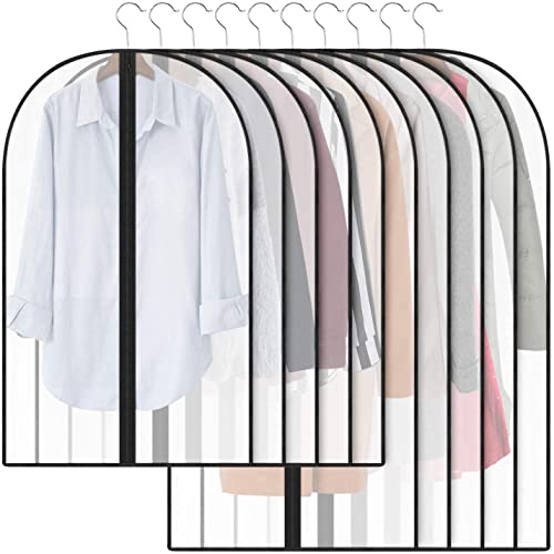 ABK - Fundas para ropa (10 unidades, 5 m, 60 x 100 cm + 5 l, 60 x 120 cm), para guardar ropa, chaquetas, abrigos, trajes, protección contra el polvo, polillas, daños, plástico transparente Cover