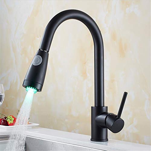Mitigeur cuisine douchette extractible noir robinet evier pivotant monocommande