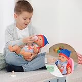 BABY born Jonas – 43 cm duża lalka niemowlęca – 10 funkcji w zestawie akcesoria i śpioszki – działa całkowicie bez baterii – nadaje się dla dzieci od 3 lat