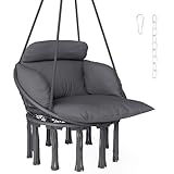 Outsunny Hammock Swing Chair, Outdoor Hanging Chair with Large Cushion, Cotton...