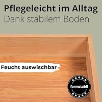DeinKaufladen.com 3er Set Aufbewahrungsbox Holz Organizer – praktische und flexible Bambus Box - Schubladen Box Sortierbox Sortierkasten Kosmetik Aufbewahrung Ordnungsbox Holzboxen Holzkasten – Ansicht 3