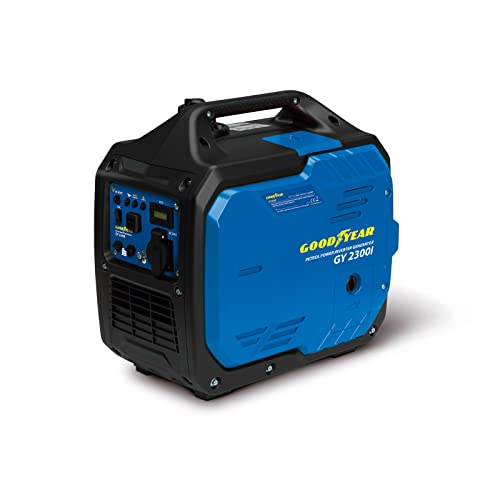 Goodyear - Generador Inverter 2.000W 79cc 230V Frecuencia 50 Hz. Motor OHV 4T Encendido Magneto Transitorizado. Toma Carga USB 5V. Depósito Combustible 4,2L. Sensor de Aceite. Alerta de Sobretensión