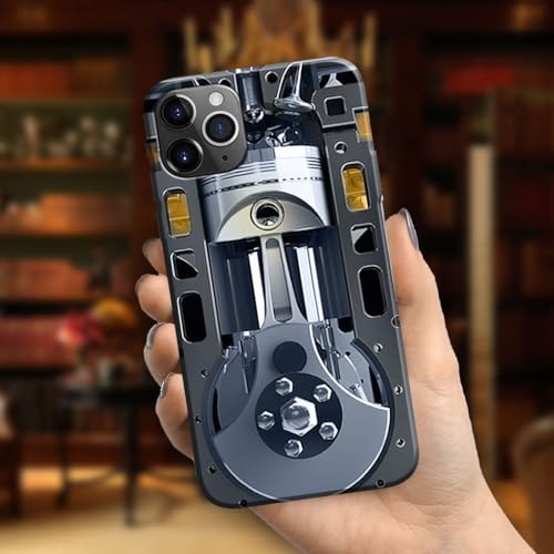 MieCorner Mechanic Engine Design Phone Case for Father's Day - Durable Protective Cover for Car Enthusiasts | for iPhone 17, iPhone 16, iPhone 15, iPhone 14, iPhone 13, iPhone 12 to iPhone X Series