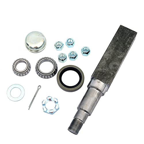 Fkg Trailer Hub Spindle Kit 5 Bolt On 5" Bolt Circle Fit For 3,500 Lb. Axles With 1-3/8 Inch To 1-1/16 Inch Tapered Spindles #TOP1
