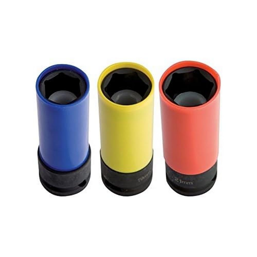 Unior 231/4pl Machine Socket with PVC Protective Cover for Impact Wrench 1/2 Inches Long/21 x 130 mm, Schwarz