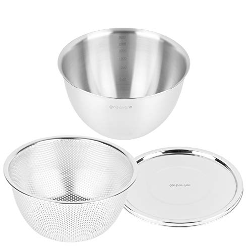 パール金属 ステンレス ザル22cm サテンボール22cm ボールカバー22cm 3点セット CooFooGoo AZ-5542 シルバー