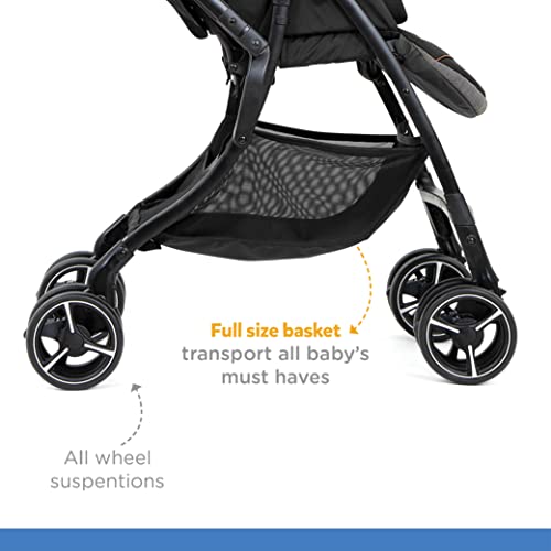 Image of Joie SMA Baggi 4WD Drift Stroller for Baby - Baby Pram and Stroller for 0-3 Years with 360 Swivel Wheels (Birth to 22 kg, Carbon), (41122)