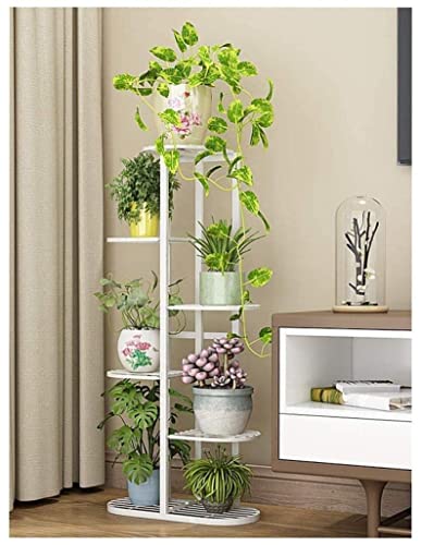 Image of MetalTouch Multi-Tiered Metal Flower Pot Stand - Indoor 6 Layer Tier Iron Plant Pot Display Rack Plant Pot Holder Tall Plant Flower Shelf for Living Room Balcony Living room & Court Garden (White)