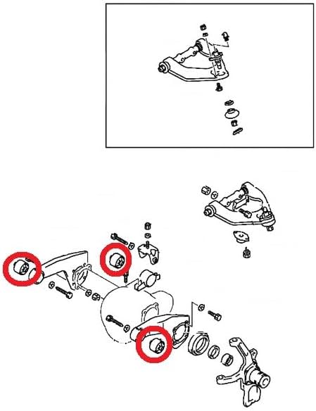 NISTO 3 Front Differential Arm Rod Bushing For 1996-2004 Mitsubishi Strada L200 4WD K50 K60 K70 K77 Pickup Truck *DO NOT FIT 2WD*