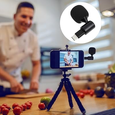 SUPVOX USB-C Condenser Microphone for Phone & PC, Plug & Play Mini Microphone with Noise Reduction Sponge Cover, for Live Streaming, Gaming, Recording, Podcast, Online Meetings