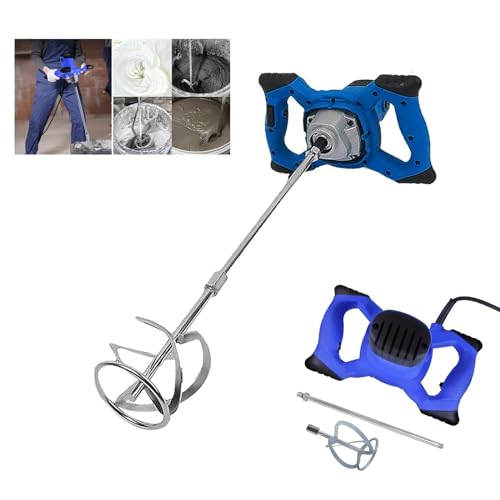 Banas Efficiente Mescolatore per cemento a 6 velocità Agitatore Industriale Professionale da 2600W Miscelatore per Malta Mescolatore Manuale per calcestruzzo Miscelatore Sbattitore qualità industriale