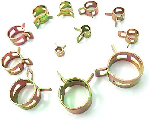ALLNICE 12 Size 120 Pieces Spring Hose Clips Fuel Line Water Pipe Air Tube Silicone Vacuum Hose Clamp Fastener Assortment Kit 6mm 8mm 9mm 10mm 11mm 12mm 14mm 15mm 16mm 18mm 20mm 22mm (Type 4)