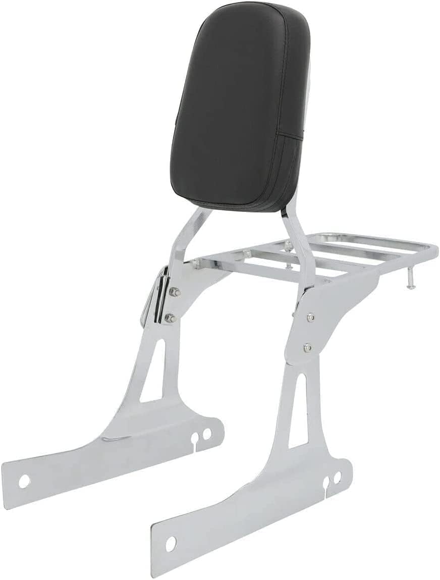 Chrome Sissy Bar Backrest With Comfortable Pad Luggage Rack Compatible With Harley Dyna Street Bob Wide Glide Super Glide Custom Low Rider fxdc fxdl