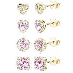14K Gold Plated-Pink CZ-Set 1