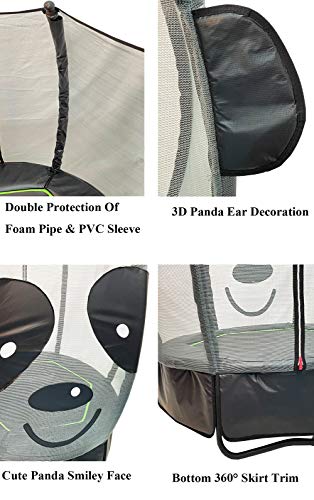 Langxun Trampoline For Kids, 5Ft Mini Toddler Trampoline With Net, Basketball Hoop & Dart Board, Birthday Gifts For Boys & Girls, Baby Toddler Toys 2023 Upgrade Model (Panda Trampoline) #TOP5