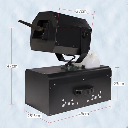 Máquina de nieve comercial de 2000 W, con tanque de aceite de 5 L, cobertura de 50 m2 y distancia de pulverización de 10 a 15 m, ángulo ajustable de 0 a 90°, para fiestas de baile y espectáculos de bodas miniatura 5