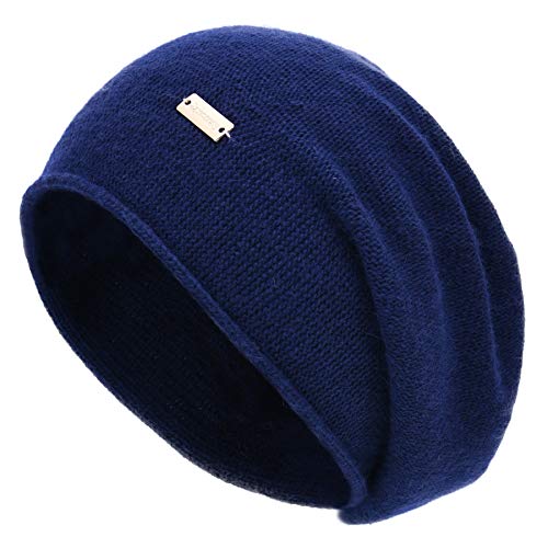 Jaxmonoy Cashmere Slouchy Knit Beanie Hat For Women Winter Soft Warm Ladies Wool Knitted Skull Beanies Cap - Navy #TOP16