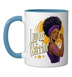 Lupus Warrior Female Purple Ribbon Ceramic Mug, Blue/White, 11oz
