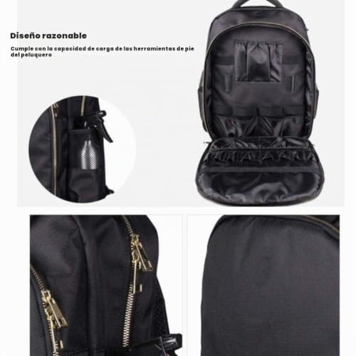 Miniatura 8 de Mochila De Barbero, Herramienta Multifuncional Para Peluquería, Bolsa De Viaje Para Herramientas De Maquillaje, Organizador Para Tijeras Clippers, Mochila Portátil