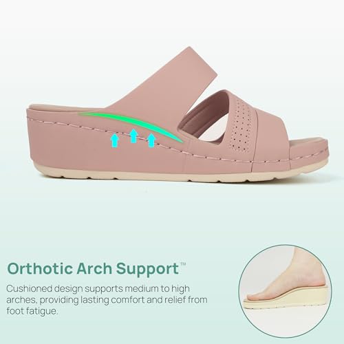 ORTOREX Women Arch Orthotic Support Comfort Slides Orthopedic Sandals (8.5,Pink) — view 4