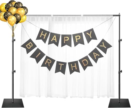 EMART Support de Fond Photo avec Socle, 2m x 3m Support Toile de Fond Réglable pour Photographie, Studio Photo Vidéo, Décoration de Fête