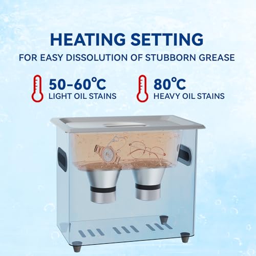 VUA 3L Ultrasonic Cleaner with Digital Timer & Heater, Professional Ultra Sonic Cleaner, Ultrasonic Parts Cleaner for Glasses Watch Denture Dental Irrigator Ring Jewelry Tools Circuit Board