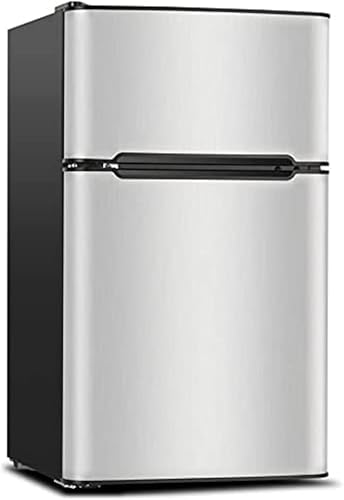 Mini refrigerador de 3.2 pies cúbicos con congelador, refrigerador retro de 2 puertas y congelador de bajo ruido, eficiencia energética, 7 modos de