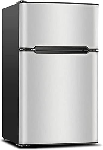 3.2 Cu.Ft. Mini Fridge with Freezer Retro 2 Door Refrigerator and Freezer Low Noise, Energy-efficient,7 temperature modes,Compact Small Fridge for Bedroom Home Office Dorm,Black