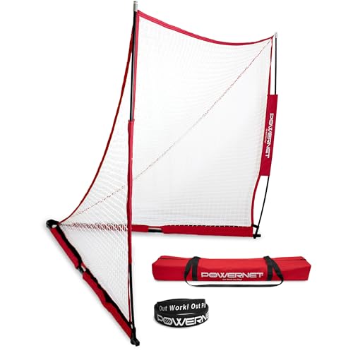 PowerNet Portable Lacrosse Goal, Pop Up 4x4 FT Lacrosse Net, Training Equipment Backstop Goal for