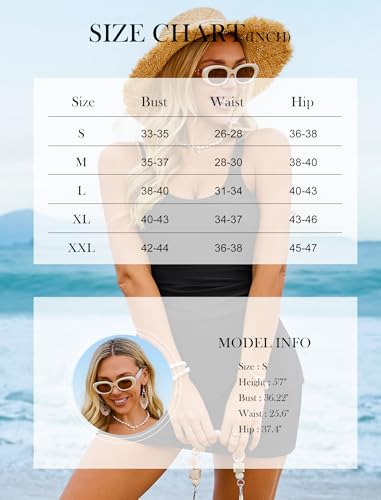 Arolina Swim Dress for Women Swimwear Modest Slimming Swimsuit Tummy Control Swimdress Sexy One Piece Swim Skirt Bathing Suit 2026 Black M — view 6