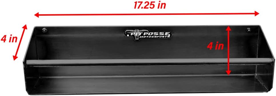 Pit Posse 465BK Tie Down Hanger Holder Storage Rack Organizer for Garage Trailer Shop - Made in USA - Aluminum Ratchet Strap Shelf for Block Garage Wall, Drywall, Wood, or Steel Trailer Studs (Black)