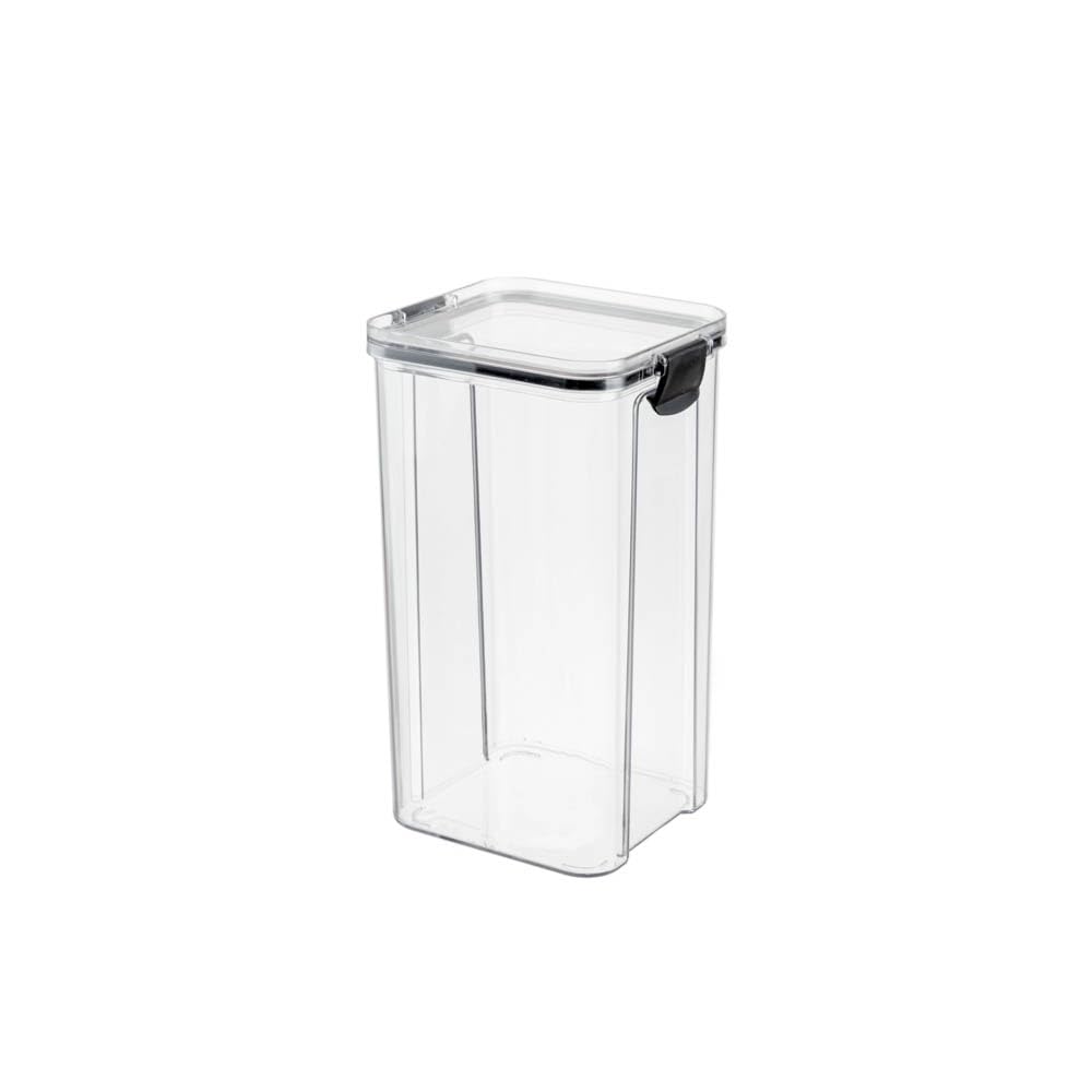 Kit 2 Pote de Mantimentos Quadrado Acrílico Slim 1.450 Litros Tampa com Trava