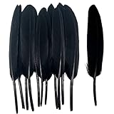 100pcs Goose Feathers Colorful Dyed Natural Duck Feather for Crafts DIY Wedding Party Decorations Accessories 3.14-5.9inch/8-15cm(Black)