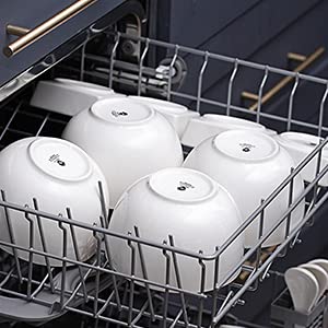 DOWAN 5.8" Deep Soup Bowls & Cereal Bowls - 30 Ounces Large Bowls Set of 4 for Kitchen - White Ceramic Bowls for Cereal, Soup, Oatmeal, Salad, Ramen, Noodle, Rice - Dishwasher & Oven Safe