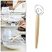 Produktbild Edelstahl Teig Mixer Hand Teig Mixer DIY Brot Schneebesen Backformen Cookie Knödel Dessert Baiser Torte Gebäck Pizza Dänischen Teig Schneebesen Werkzeug mit Holzgriff Home Küche Zubehör