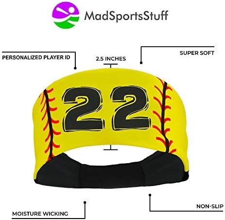 MadSportsStuff Softball Headband for Girls with Jersey Number (Numbers 00-39) — 사진 4