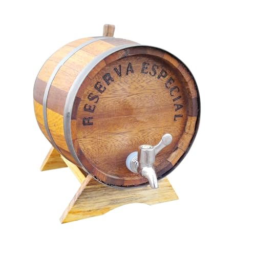 Barril Tonel Corote Carvalho Nacional Cachaça Pinga Whisky Vinho Gim Scoth 3 Litros Torneira Luxo