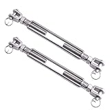 LordHardware Stainless Steel 3/8 Inch M10 Jaw and Jaw Turnbuckles for Tensioning Cable Rope Chain, 1