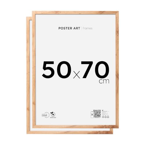 POSTER ART Bilderrahmen 50x70 cm 2er Set aus MDF und Acrylglas Wotan Eiche