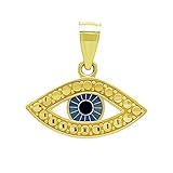 Charm America - Gold Evil Eye Charm with Enamel - 10 Karat Solid Gold - Evil Eye Protection Pendant