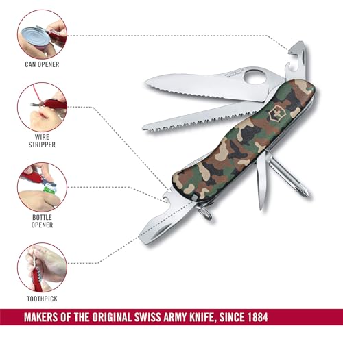 Victorinox Taschenmesser Trailmaster (12 Funktionen, Stech-Reib-Ahle, Dosenöffner, Holzsäge), grün