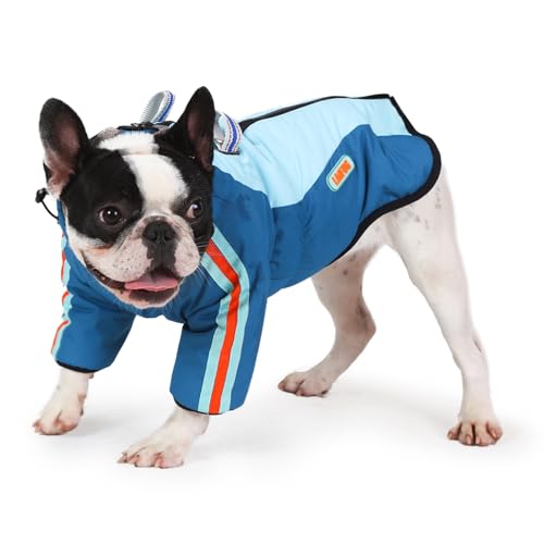 Laifug Dog Winter Jacket, Stand Collar Two Legs Dog Winter Jacket with Elastic Adjustment Cord and, Waterproof Windproof Cold Dog Jacket for Small Dogs to Extra Large Dogs